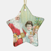 Sinterman met kinderen keramisch ornament (Links)