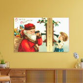 Sinterman met klein meisje canvas afdruk (Insitu (Woonkamer))