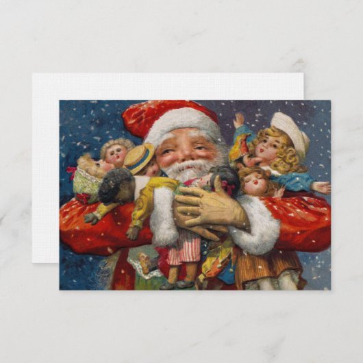 Sinterman met wapens vol dollen kaart (Voorkant / Achterkant)