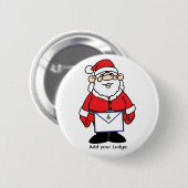 Sinterman met zijn Masonic Apron Ronde Button 5,7 Cm (Voorkant /achterkant)