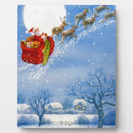 Sinterman met zijn vliegende rendiertje fotoplaat (Voorkant)
