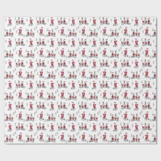 Sinterman op fietsen schattige kinder nieuwheid cadeaupapier (Vlak)