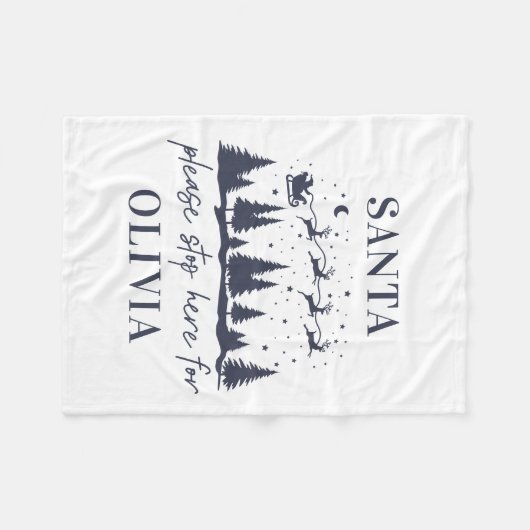 Sinterman, stop hier alsjeblieft voor Kerstmis tra Fleece Deken (Voorkant (Horizontaal))