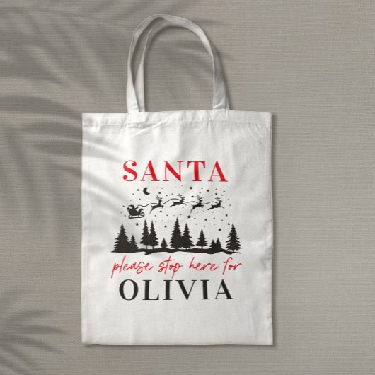 Sinterman, stop hier alsjeblieft voor Kerstmis tra Tote Bag