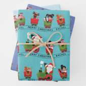 Sintermeisje en multicultureel meisje op trein inpakpapier vel (In situ)