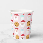 Sintermelk en koekjes met roze achtergrond papieren bekers (Achterkant)