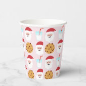 Sintermelk en koekjes met roze achtergrond papieren bekers (Rechts)