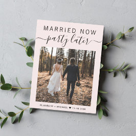 Sinterpartij later Foto roze bruiloft Aankondigingskaart