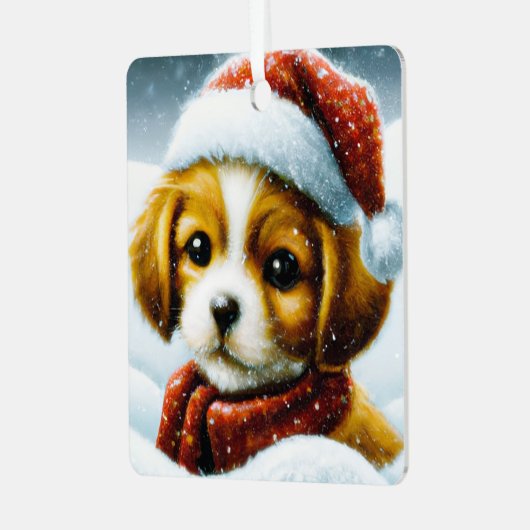 Sinterpuppy Metalen Ornament (Voorkant links)