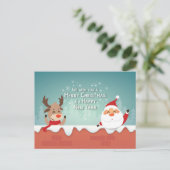 Sinterrendierfamilie met vrolijk kerstfeest feestdagenkaart (Staand voorkant)