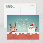 Sinterrendierfamilie met vrolijk kerstfeest feestdagenkaart (Voorkant / Achterkant)