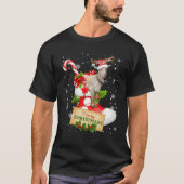Sinterrendiergeit met prettig kerstfeest in sok t-shirt (Voorkant)