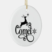 Sinterrendiernamen komen kerstmis tegemoet keramisch ornament (Rechts)