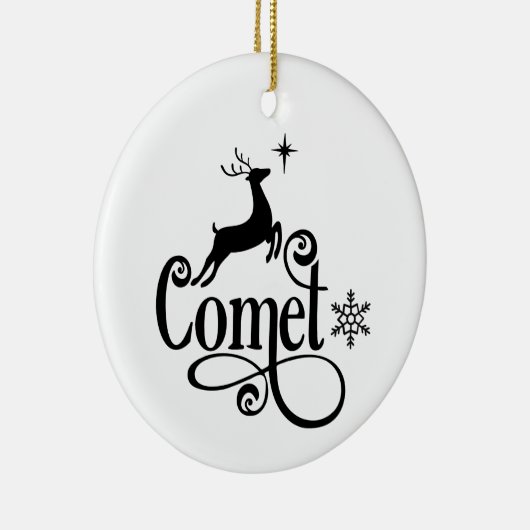 Sinterrendiernamen komen kerstmis tegemoet keramisch ornament (Rechts)