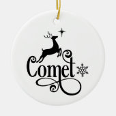 Sinterrendiernamen komen kerstmis tegemoet keramisch ornament (Voorkant)