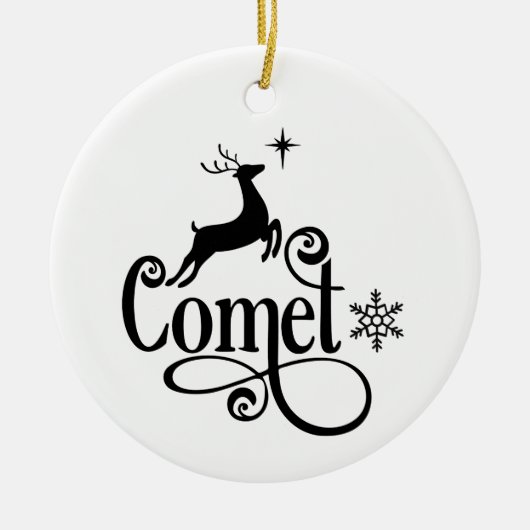 Sinterrendiernamen komen kerstmis tegemoet keramisch ornament (Voorkant)