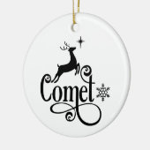 Sinterrendiernamen komen kerstmis tegemoet keramisch ornament (Links)