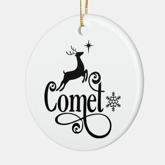 Sinterrendiernamen komen kerstmis tegemoet keramisch ornament (Links)