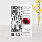 Sinterrendiernamen, Rudolph, Kinder Kerstmis Kaart (Gele Bloem)