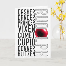Sinterrendiernamen, Rudolph, Kinder Kerstmis Kaart
