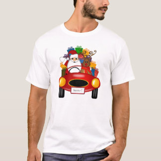 Sinterrenner en renrendierauto met cadeautjes t-shirt