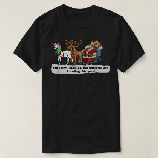 Sinterrenrendieren Rudolph en Unicorn T-shirt (Design voorkant)