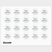 Sinterrenrenrendierschatje met prettig kerstscript ronde sticker (Vel)