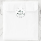 Sinterrenrenrendierschatje met prettig kerstscript ronde sticker (Tas)