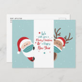 Sinterrenrenrenrendiertje met vrolijk kerstfeest feestdagenkaart (Voorkant / Achterkant)