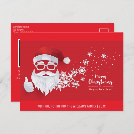 Sinterrode kerstmanserie Foto Feestdagenkaart (Voorkant / Achterkant)