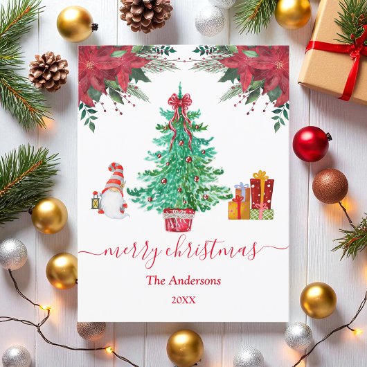 Sinterrood Briefkaart met een prettige kerstboom