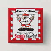Sinters favoriete kerstHumor Vierkante Button 5,1 Cm (Voorkant)