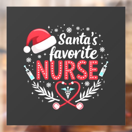 Sinters favoriete kerstverpleegster raamsticker (Vel 2)