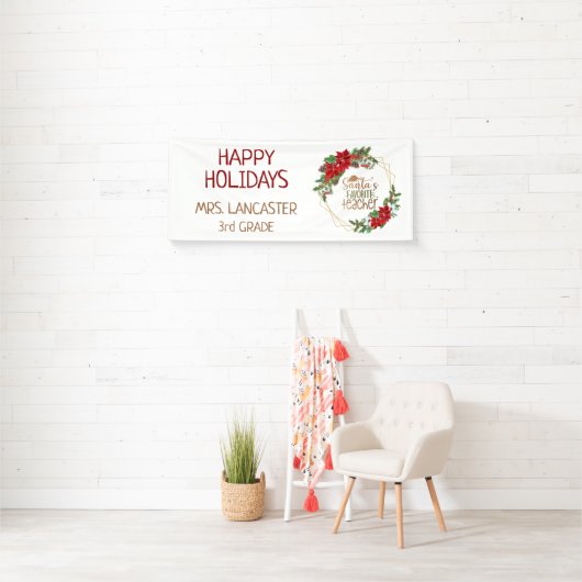 Sinters favoriete leraar Prettige feestdagen Kerst Spandoek (Insitu)