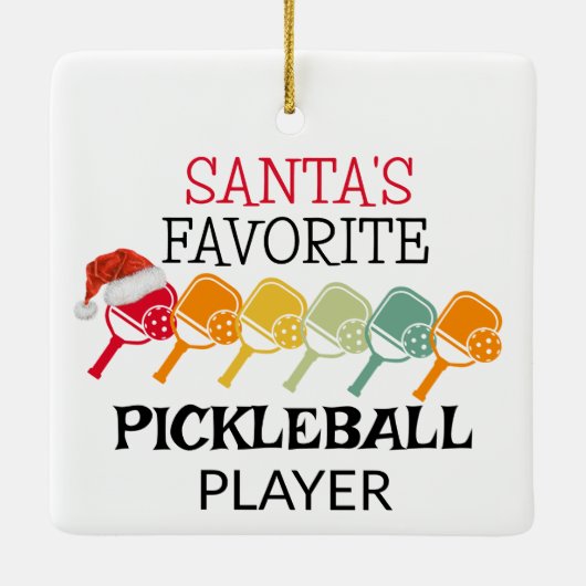 Sinters favoriete Pickleball Player Keramisch Ornament (Achterkant)