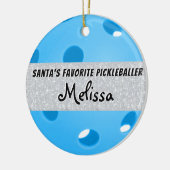 Sinters favoriete Pickleballer Blue Pickleball Keramisch Ornament (Links)