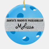 Sinters favoriete Pickleballer Blue Pickleball Keramisch Ornament (Achterkant)