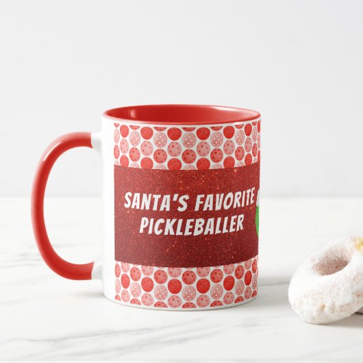 Sinters favoriete Pickleballer Red op persoonlijke Mok (Met donut)