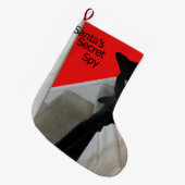 Sinters geheime spionagecentrale zwarte kat grote kerstsok (Voorkant (Hangend))