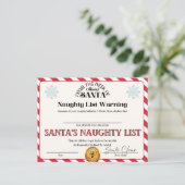 Sinters Naughty List Briefkaart (Staand voorkant)
