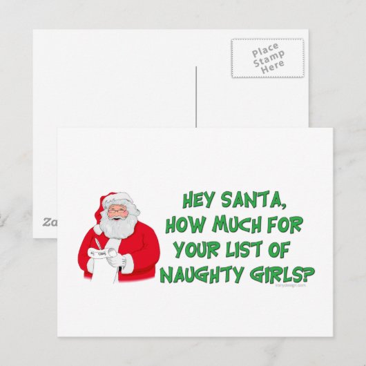 Sinters Naughty List Feestdagenkaart (Voorkant / Achterkant)