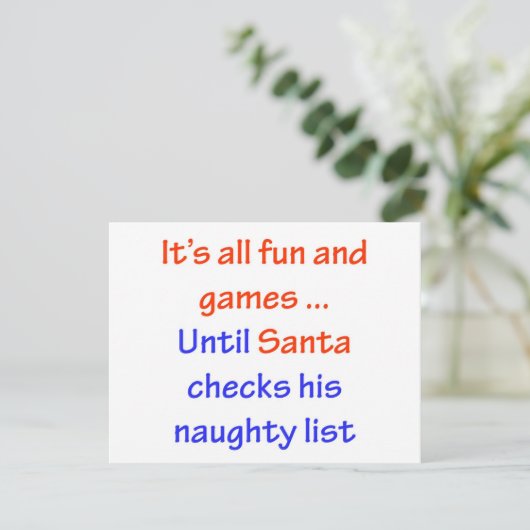 Sinters Naughty List Feestdagenkaart (Staand voorkant)