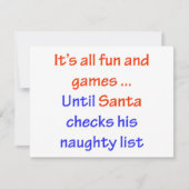 Sinters Naughty List Feestdagenkaart (Voorkant)