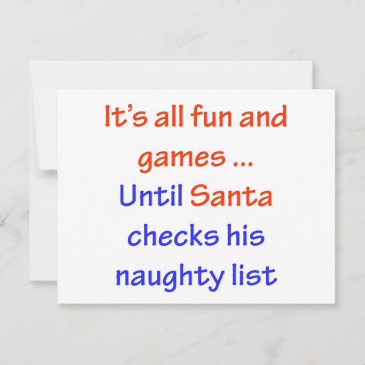 Sinters Naughty List Feestdagenkaart (Voorkant)