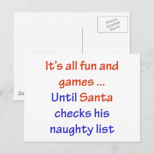 Sinters Naughty List Feestdagenkaart (Voorkant / Achterkant)