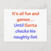 Sinters Naughty List Feestdagenkaart (Voorkant)