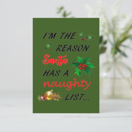 Sinters Naughty List Informatiekaartje (Staand voorkant)