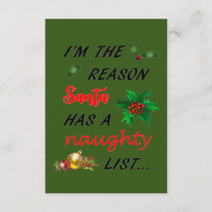 Sinters Naughty List Informatiekaartje