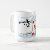 Sinters Naughty List Koffiemok (Voorkant links)