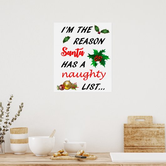 Sinters Naughty List Poster (Keuken)
